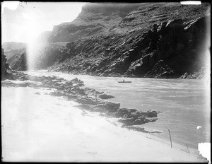 Bass Ferry crossing the Colorado River from the north side, Mystic Springs Trail, Grand Canyon, ca.1900-1930