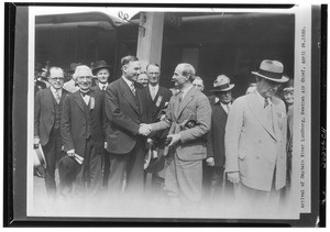 Arrival of Captain Einar Lundborg, Swedish Air Chief, April 24, 1929