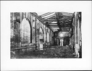 Ruins of the interior, looking west, of Mission San Fernando, ca.1890