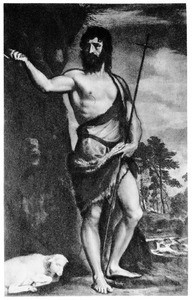 Painting of "St. John the Baptist in the desert", by Tezinu