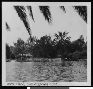 View of the lake at Echo Park, Los Angeles