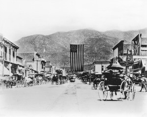 The street in Monrovia's Sixth Anniversary celebration, Los Angeles, ca.1892