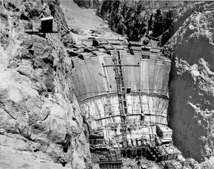 Hoover Dam (also known as Boulder Dam) under construction, February 1, 1935