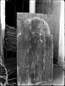 Part of the old altar in the mission church at the pueblo of San Juan, New Mexico, ca.1900