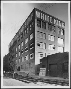 Exterior view of the White King Soap Company building, 1900