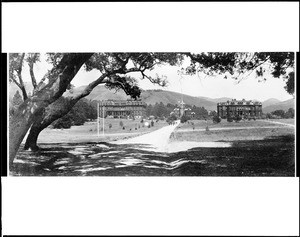 View of three buildings on the campus of the University of California, Berkeley, ca.1900