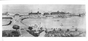 Architectural rendering of proposed improvements to Playa del Rey lagoon, ca.1905