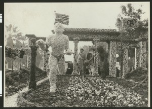 Motorized float at the Pasadena Tournament of Roses celebration, ca.1920