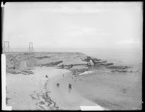 The cove and "Alligator Head" rock formation at La Jolla, ca.1900