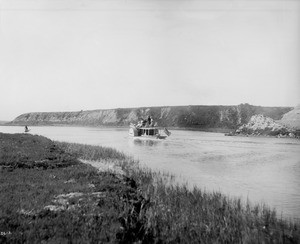 View of the Santa Ana River entrance (or upper Newport Bay area, looking north, from east side?), Newport Bay, ca.1909