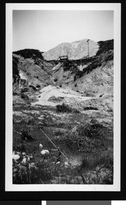 Washout on flood-damaged to Hollywood Boulevard 800 feet southeast of Kings Road, 1931