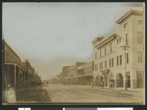 View down Main Street in Woodland, 1900-1940