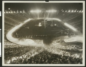 Electrical parade in the Los Angeles Memorial Coliseum, ca.1932