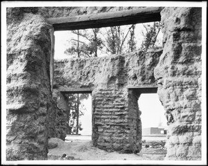 Ruins of the Lugo adobe (later the Supulveda home)at the intersection of Soto Street and Washington in Boyle Heights