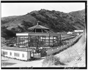 Greenhouse at the base of a hill on Catalina Island