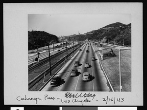 Cahuenga Pass with light traffic, Los Angeles, February 16, 1943