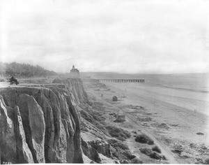 View of the Santa Monica coast looking south from Ninety-nine Steps on the Palisades, ca.1889