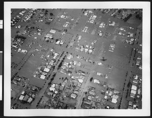 Aerial view of flooding in Yorba Linda, ca.1930