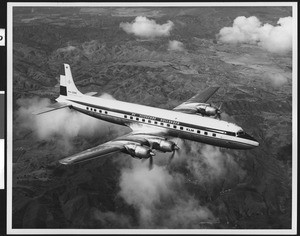 KLM airliner in flight, ca.1960