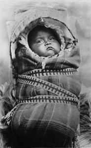 Paiute papoose with baby in the Yosemite Valley, ca.1905