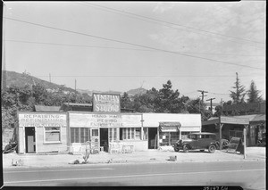 Exterior view of a Venetian Studio Furniture Store on Sunset Boulevard in Los Angeles, ca.1935