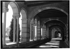 Arched hallway at the University of California at Los Angeles, February 1938
