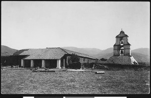 Mission Asistencia at Pala, with Camino Real Bell, ca.1900