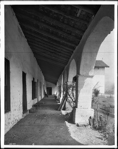 Front corridor of Mission San Miguel Arcangel, 1903