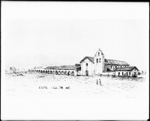 Drawing of Mission Santa Inez, by Henry Chapman Ford, ca.1883