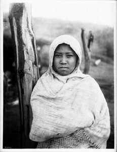 Portrait of a young Yaqui Indian woman, Arizona, ca.1910