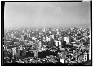 Birdseye view of Los Angeles looking southwest from City Hall tower, November 12, 1930