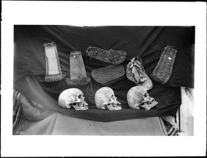 Skulls and sandals of Indian cliff dwellers, ca.1900