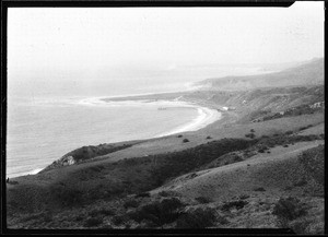 Aerial view of Santa Monica Bay from the mountains