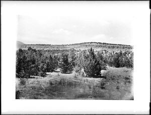 Distant view of the Santa Clara cliff dwellings, New Mexico, ca.1895