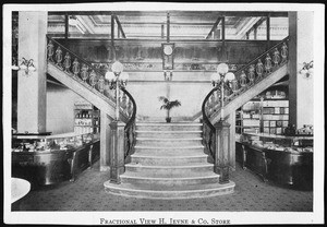 Interior view of the grand stairway of the H. Jevne and Company Store, 1906