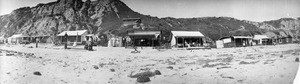 Squatters' cabana cabins on the beach in Santa Monica, ca.1916