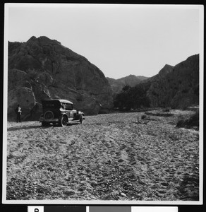 Automobile in Painted Canyon, ca.1925