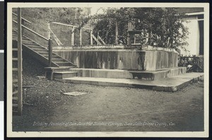 Drinking fountain of San Luis Hot Sulphur Springs, San Luis Obispo County, ca.1900