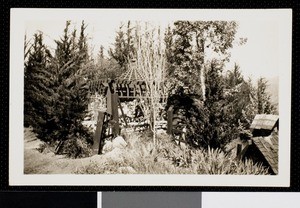 Ramona's marriage place at a wishing well in San Diego, ca.1935