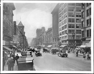 View of Broadway looking south from Second Street, Los Angeles, ca.1927