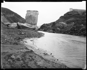 Saint Francis dam disaster, showing a close-up view of a river