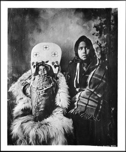 Portrait of a Yakima Indian mother and papoose, ca.1890-1910