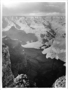 Sunset over the Grand Canyon from the Bright Angel Trail above the gardens, 1900-1930