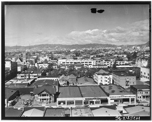 Panoramic view of Los Angeles from Chamber of Commerce Building, March 1927