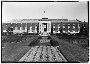 Armory from the Rose Garden, Exposition Park