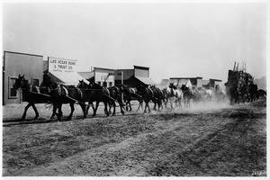 A horse team (desert freighters) starting for Bullfrog from Las Vegas, Nevada, ca.1895-1905