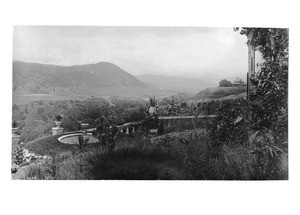 Terrace of "Our Italy", Belvora place, overlooking the Arroyo Seco, 1885