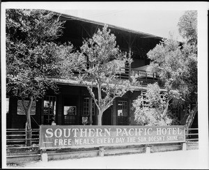 Southern Pacific Hotel at the Southern Pacific Railroad Station in Yuma, Arizona, ca.1935