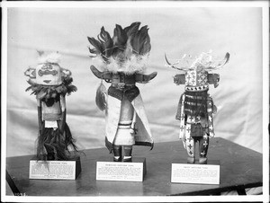 Three Hopi Indian kachina dolls, ca.1900