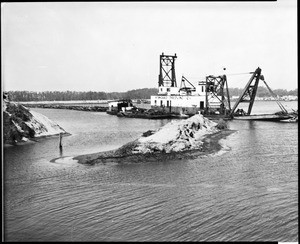 Dredging of Hueneme Harbor, Ventura County, ca.1930